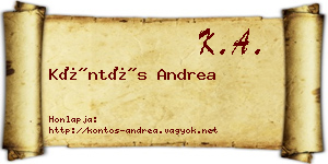 Köntös Andrea névjegykártya