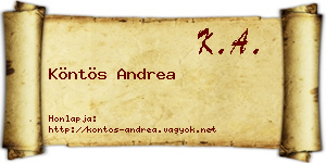 Köntös Andrea névjegykártya
