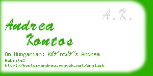 andrea kontos business card